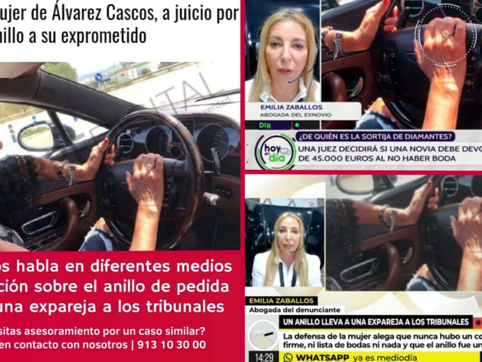 Capturas de pantalla en la que aparece Emilia Zaballos explicando un caso en Ya es mediodía, de Telecinco; El cierre digital; y Canal Sur